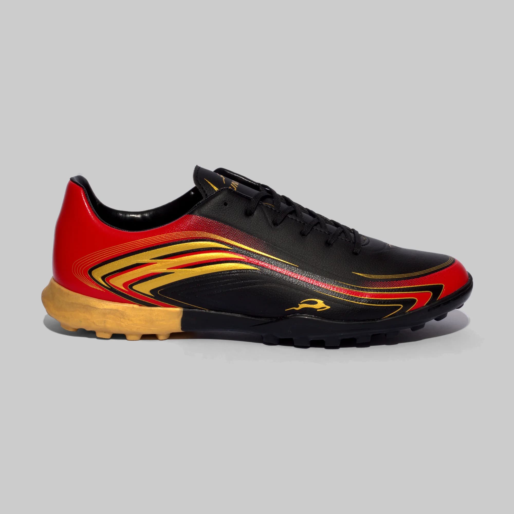 Estilo 3115 Negro Rojo Oro Turf, vista lateral